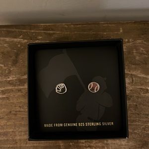 Baseball Sterling Silver Earrings